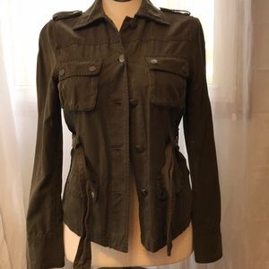 J Crew olive silk jacket
